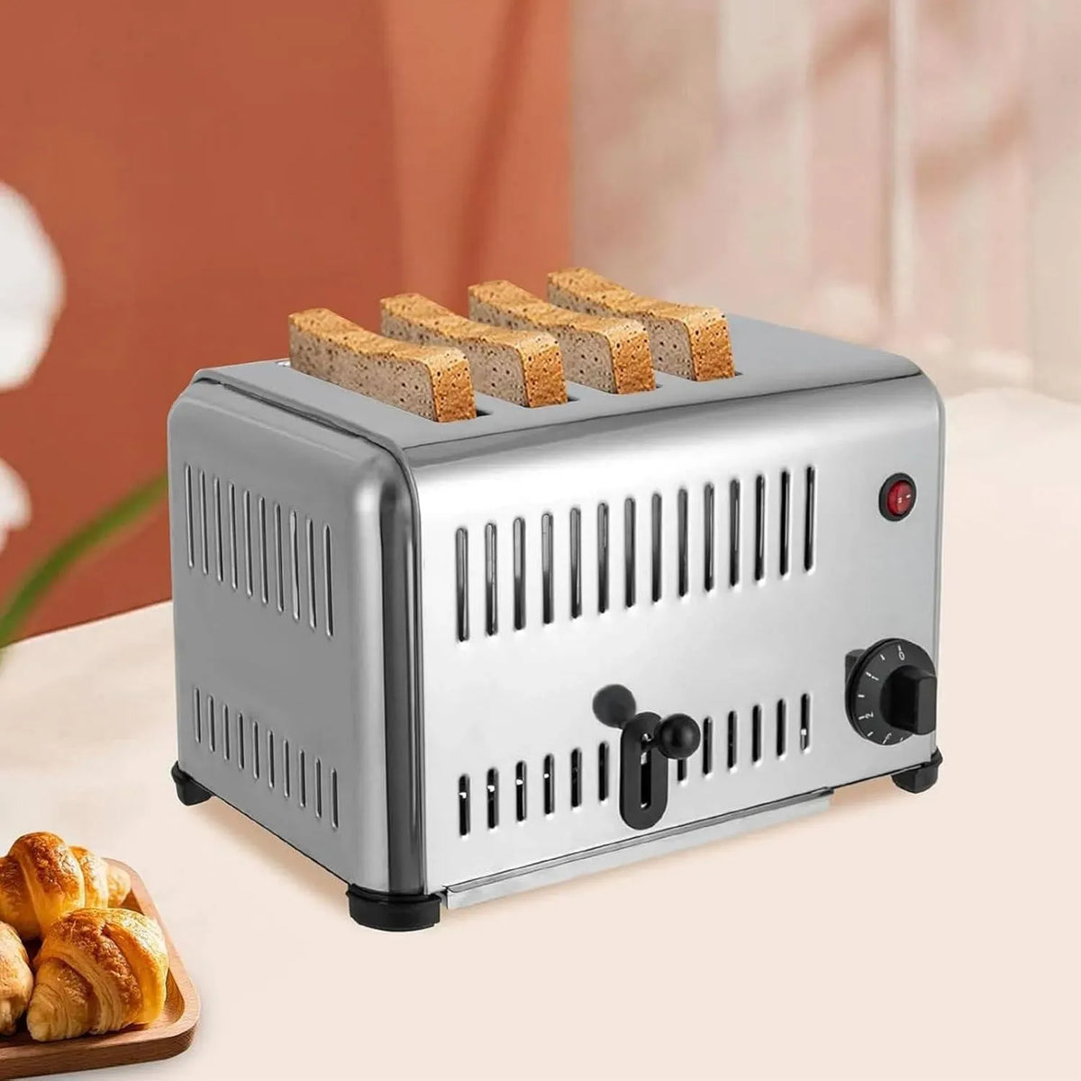 Forno elettrico, touch, professionale, ristoranti, acciaio inox, tostapane rapido a 4 fette, tostapane Cool Touch, 5 minuti