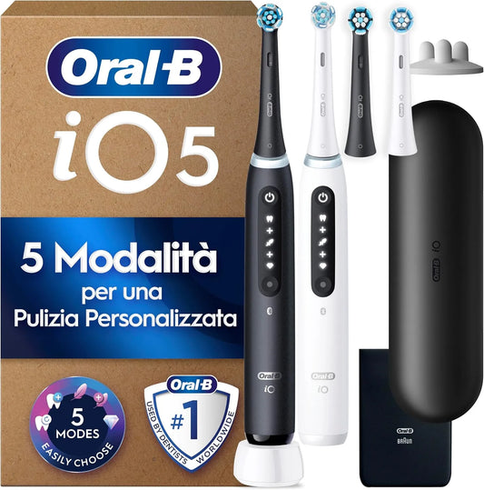 Accessorio per elettrodomestico, nero, Oral-B iO 5, 2 Spazzolini Elettrici