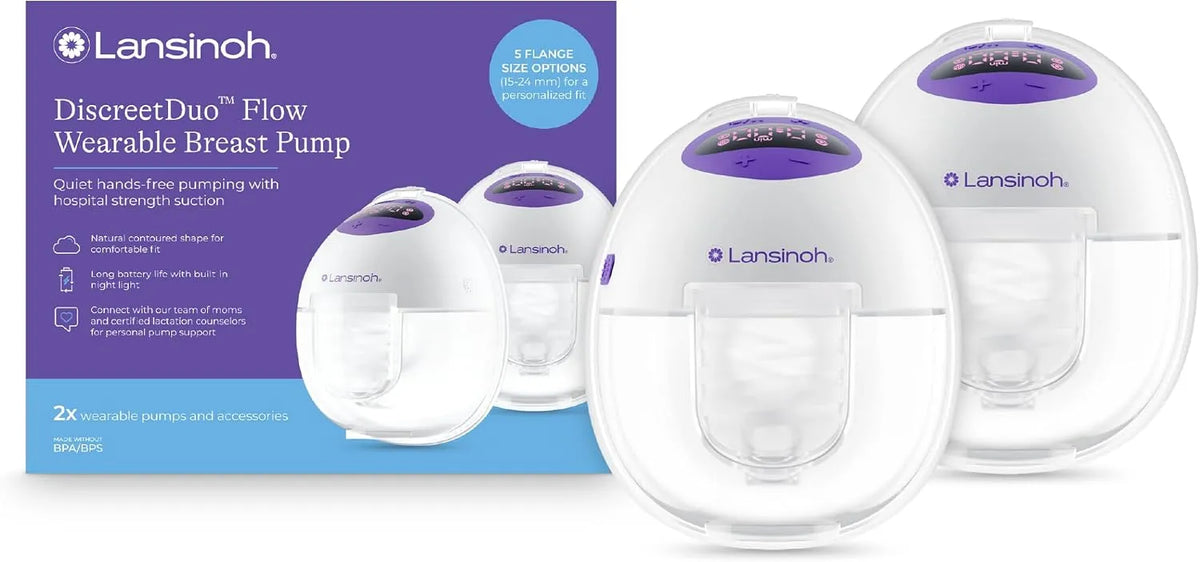 Tiralatte, pompa per latte materno, tiralatte elettrico, Lansinoh DiscreetDuo Flow tiralatte indossabile