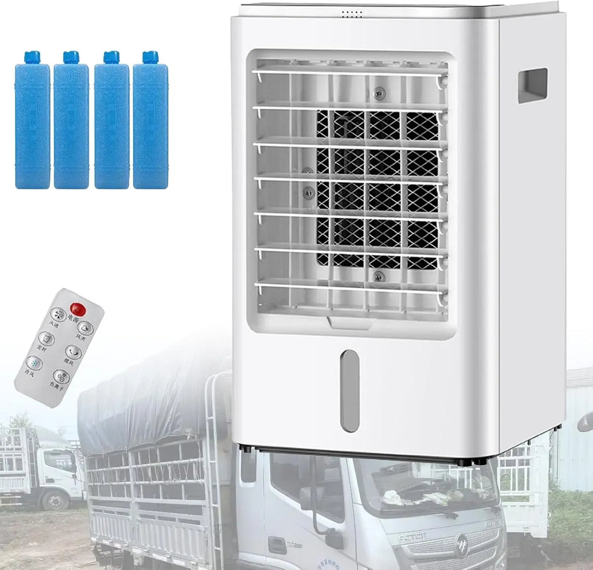 Condizionatore, 4 L, 12 V, NYANS 12V/24V 4-in-1, portatile, ampio serbatoio, Camper e Furgoni 24V, Raffrescatore Portatile