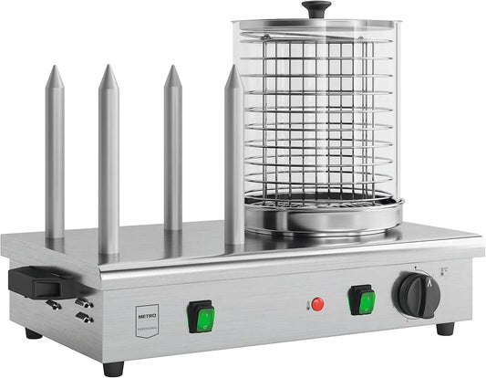 GHM2001 Macchina per Hot, 550 W, acciaio inox, argento, alluminio, vetro, per Hot Dog con barre scaldapane GHM2001, METRO