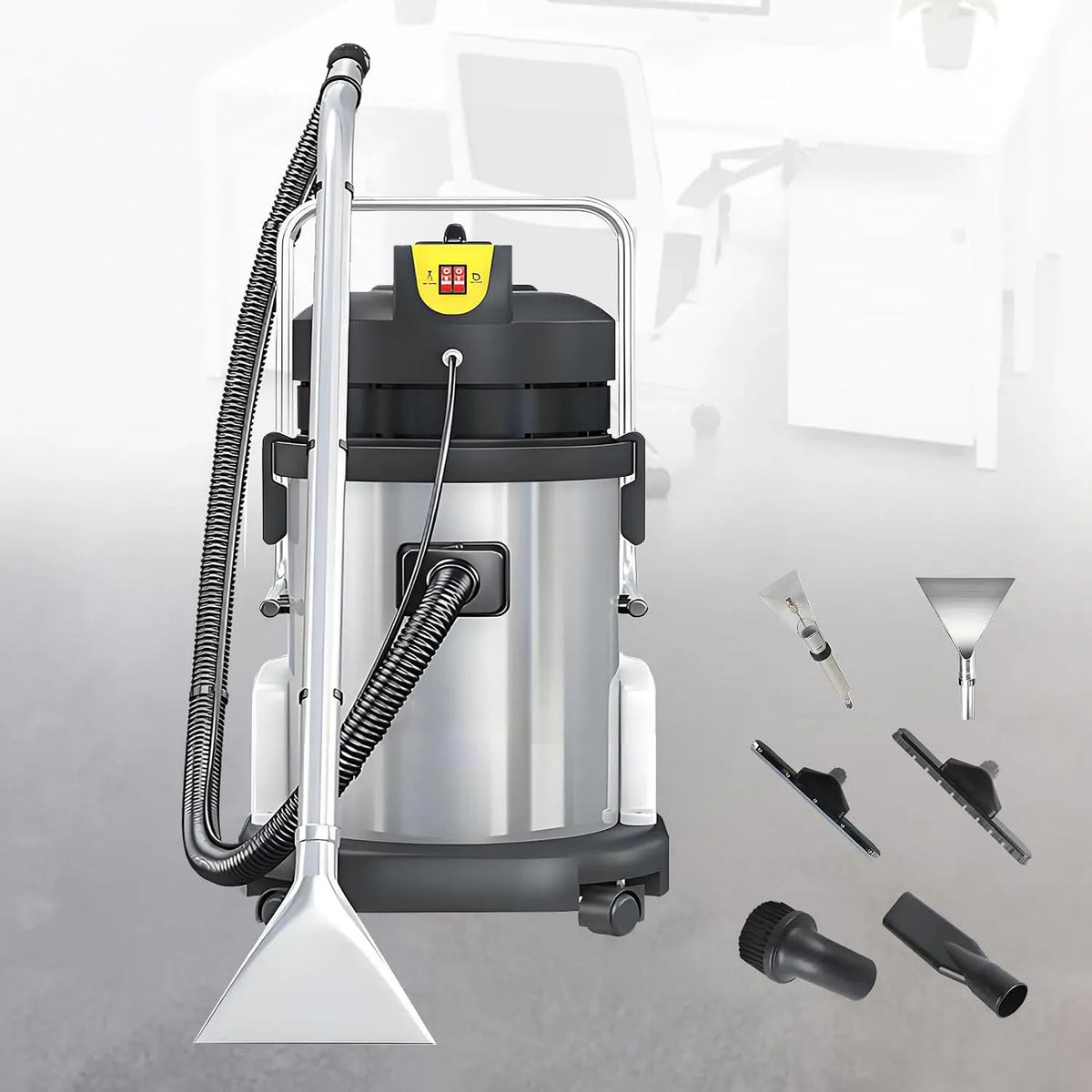 Aspirapolvere 230mbar, 30 L, portatile, professionale, acciaio inox, Macchina Professionale per Pulizia Profonda di Tappeti, Tendes e Fessure 30L