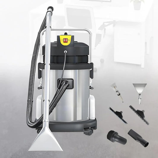 Aspirapolvere 230mbar, 30 L, portatile, professionale, acciaio inox, Macchina Professionale per Pulizia Profonda di Tappeti, Tendes e Fessure 30L