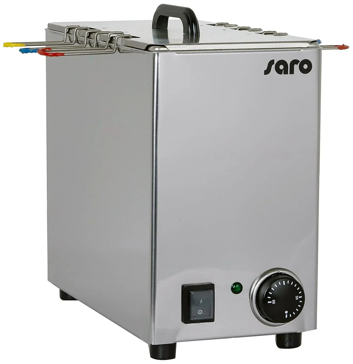 Cuociuova, DAMO, per 6 uova, temperatura da 0 a 90 °C, da 1,2 kW, in acciaio inox, con termostato regolatore e di sicurezza, SARO DAMO