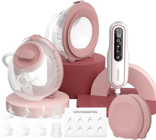 Tiralatte, pompa per latte materno, tiralatte elettrico, Momcozy V2 Pro Tiralatte Elettrico Indossabile Mani Libere 230ml