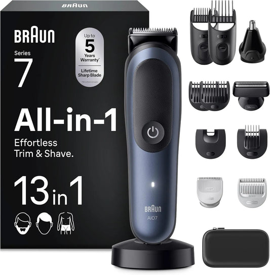 Braun Serie 7 AIO7565 Accessorio per elettrodomestico, blu, Rasoio Elettrico Barba e Capelli