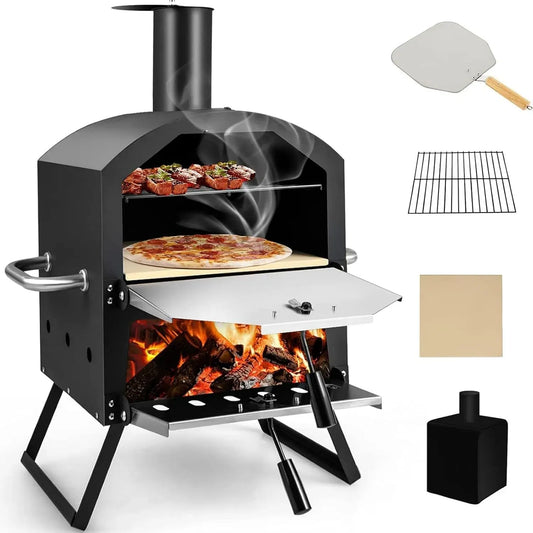 Forno elettrico per pizza, esterno, IP65, grill, pietra refrattaria, pietra per pizza e grill per giardino e patio
