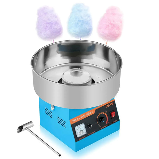 VEVOR Macchina, 38 cm, 1000 W, professionale, acciaio inox, blu, per Zucchero Filato da Cucina Potenza Totale 1000 W con