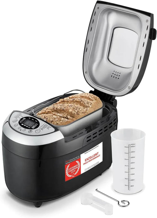 Macchina per il pane, 850 W, 12 programmi, 1250 g, panificatrice, TZS 700-1250g, timer, mantieni caldo, nero