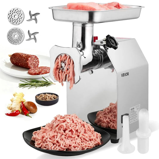VEVOR Macchina per Salsicce, Piastra, Tavolo, 1100 W, 4,17 kg/min, professionale, ristoranti, acciaio inox
