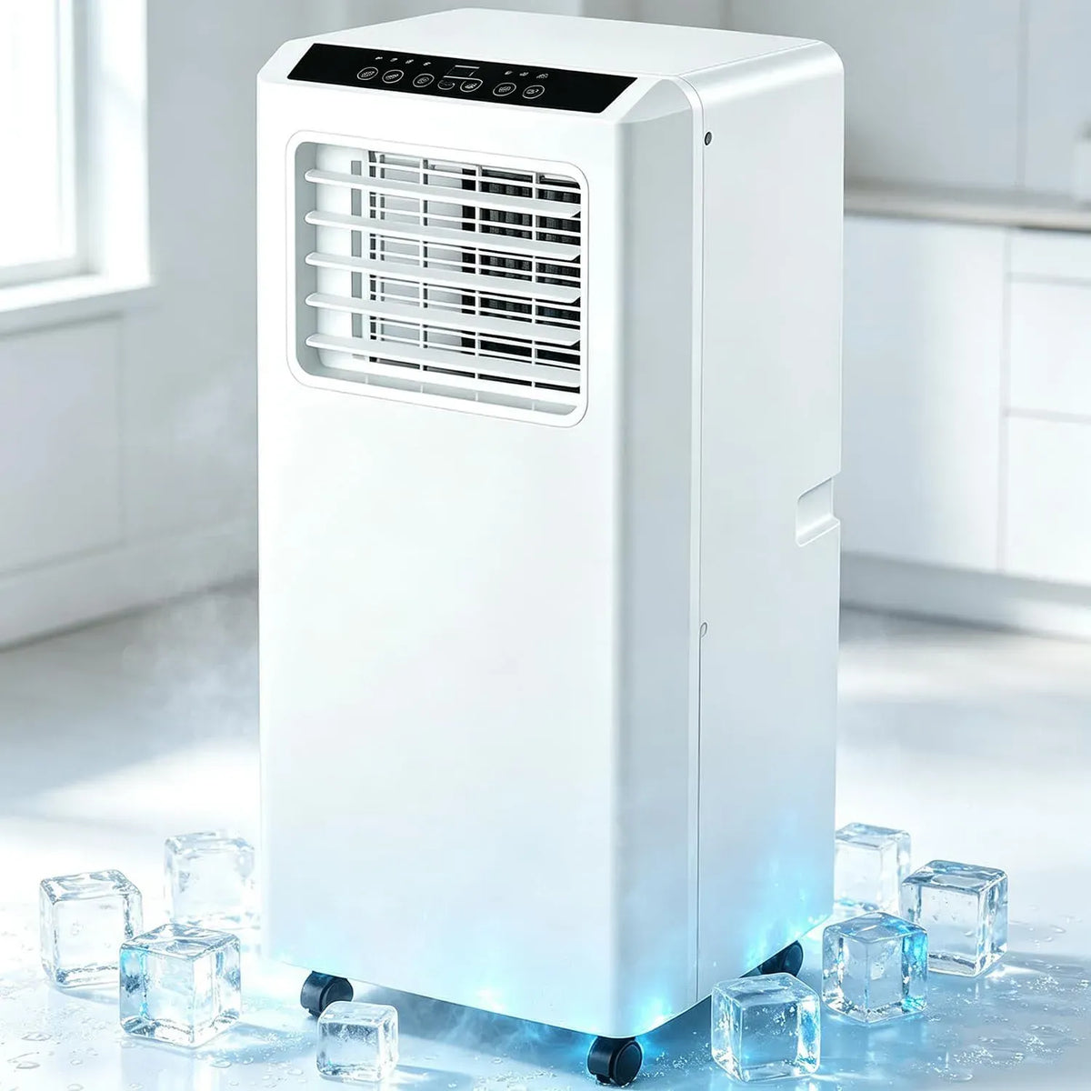 Condizionatore 9000BTU, portatile, decorazione del soggiorno, potente unità AC da 14000 BTU, unità AC da pavimento ad alte prestazioni