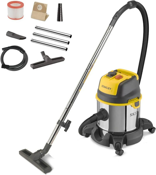 SXVC20XTE Presa, 20 L, 1400 W, blu, AR Blue Clean STANLEY Aspiratore Solidi e Liquidi con Presa Elettroutensili 1400 W