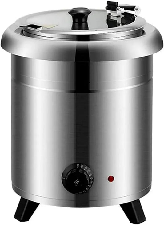 Pentola e padella, 10 L, acciaio inox, coperchio rotante in acciaio inox