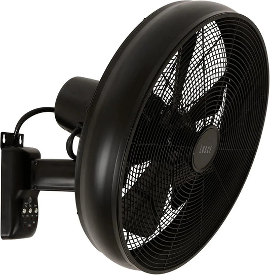 Ventilatore, LUCCI AIR, acciaio inox, nero, ventola per circolazione dell'aria, Breeze Ventilatore da Parete con Telecomando