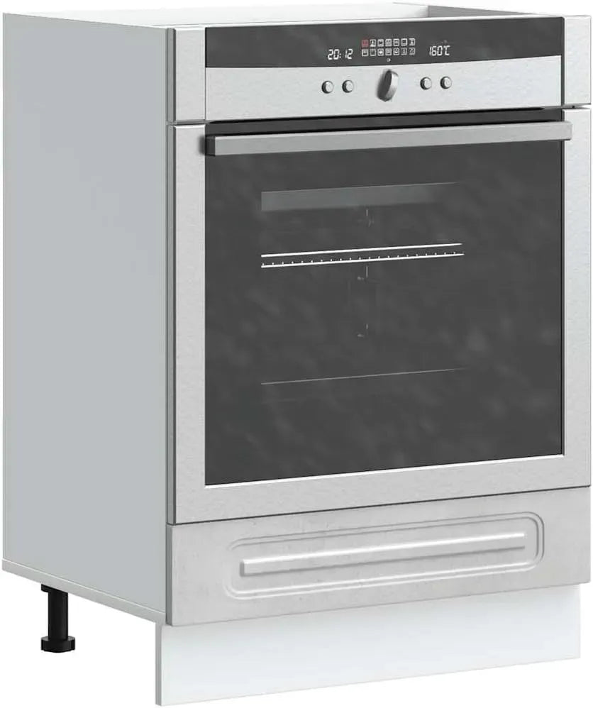 Forno a microonde, grigio, microonde da cucina, legno, Mobile da cucina in legno grigio cemento con molto spazio e piedini regolabili
