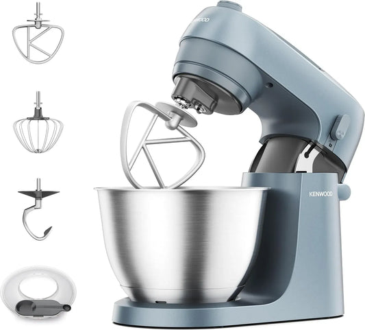 Kenwood KZM35.000GY Maniglia, Go Collection Planetaria con Design Salvaspazio, Impastatrice Compatta con Ciotola da 4L, 3 Strumenti di miscelazione, 6