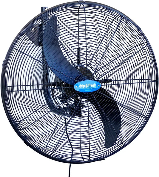 Ventilatore, 24 pollici, 200 W, Drip&Fresh, ventola per circolazione dell'aria, Ventilatore a 2 Pale 24' con Supporto a Parete IP55 200W
