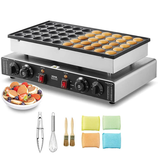 VEVOR Macchina per mini, 1700 W, 43 mm, professionale, 50 Pezzi, per mini pancake olandese da cucina uso commerciale