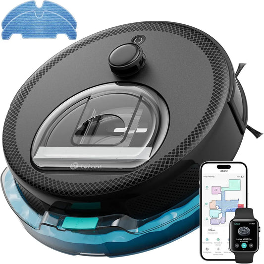 Lefant M330Pro Robot aspirapolvere, Wi-Fi, nero, Tappeti e Pavimenti Duri, WiFi Alexa APP, Riconoscimento Tappeti, 5000Pa, Evitamento PSD