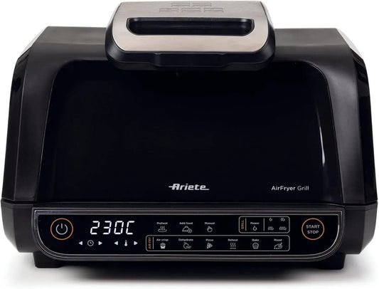 Friggitrice ad aria, 8 L, 1700 W, 8 programmi, timer, grill, nero, Capacità 8L, 8 funzioni di cottura