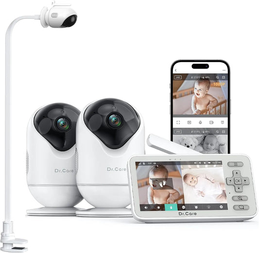 Monitor, Dr.Care 1080p, Wi-Fi, 1 clip&3000mAh, App, 2 telecamere