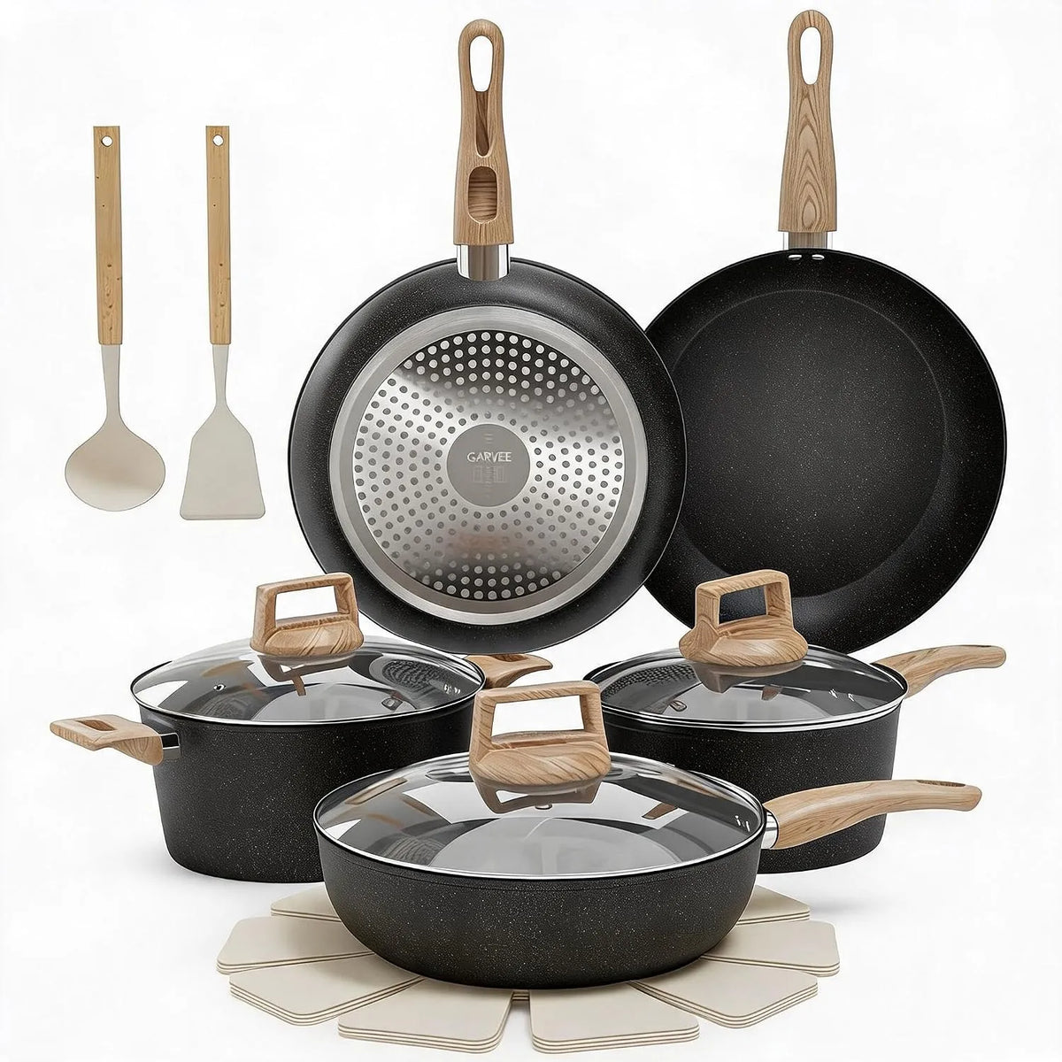 Batteria, 14 Pezzi, alluminio, Cucina 14 Pezzi in Alluminio