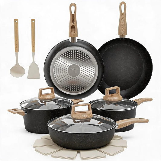 Batteria, 14 Pezzi, alluminio, Cucina 14 Pezzi in Alluminio