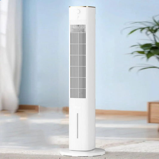 Raffrescatore evaporativo 15H, portatile, timer, 3 velocità, bianco, Ventilatore a torre portatile, grandangolo di 80°, 3 modalità