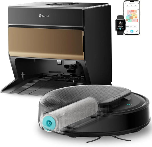 Lefant 120gg Robot aspirapolvere, 20cm, Lavaggio Acqua Viva 75°C + Asciugatura