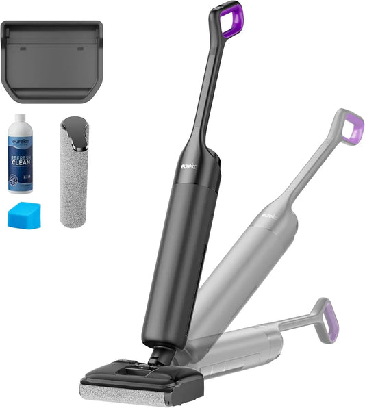 Pulizia Bordi, Anti-Groviglio Pro, per Auto-Asciugatura, FloorShine 460 Lavapavimenti Senza Fili, Design Piatto 180° 11,5cm, Aspirazione 17000Pa 80%